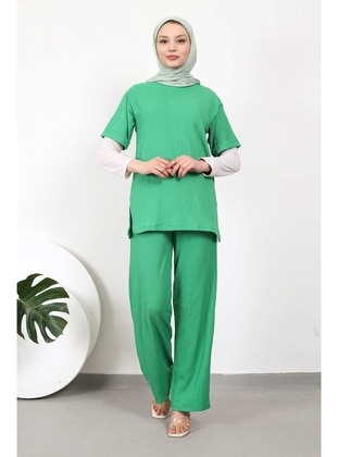 Green - Unlined - Suit - İmaj Butik