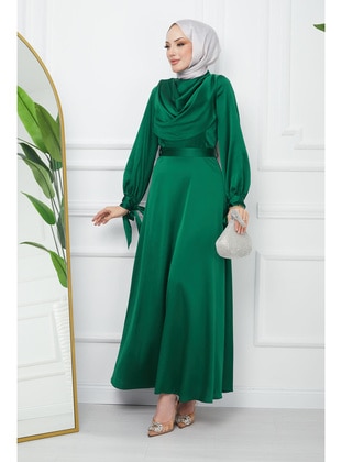 Emerald - Unlined - Modest Evening Dress - İmaj Butik