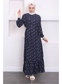 Navy Blue - Unlined - Modest Dress