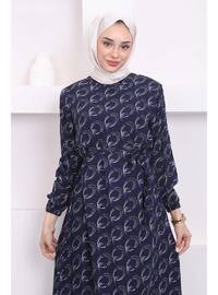 Navy Blue - Unlined - Modest Dress