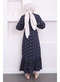 Navy Blue - Unlined - Modest Dress