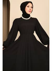 Black - Unlined - Modest Dress