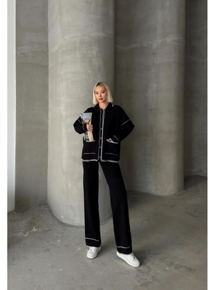 Black - Tracksuit Set - Olcay