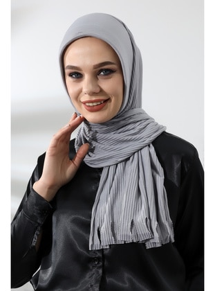 Grey - Plain - Shawl - İhvanonline