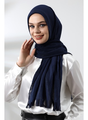 Navy Blue - Plain - Shawl - İhvanonline