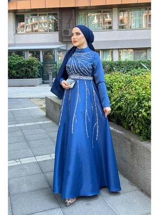 Indigo - Modest Evening Dress - Hakimoda