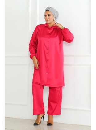 Pink - Plus Size Suit - Maymara