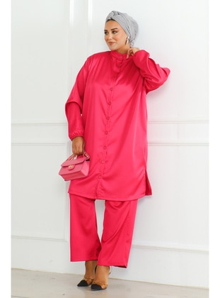 Pink - Plus Size Suit - Maymara