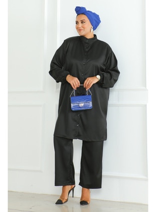 Black - Plus Size Suit - Maymara