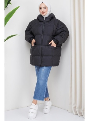 Black - Puffer Jackets - Hafsa Mina