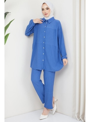 Blue - Suit - Hafsa Mina