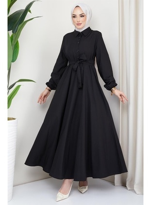 Black - Modest Dress - Hafsa Mina