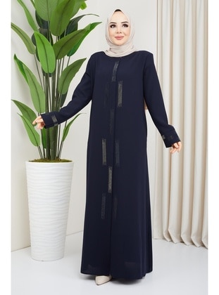 Navy Blue - Plus Size Abaya - Hafsa Mina