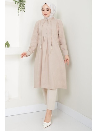 Beige - Tunic - Hafsa Mina