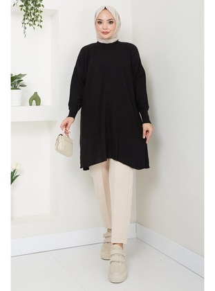 Black - Knit Tunics - Hafsa Mina