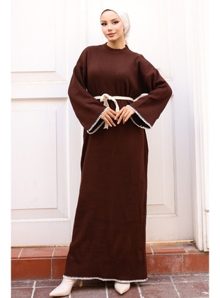 Brown - Knit Dresses - Benguen