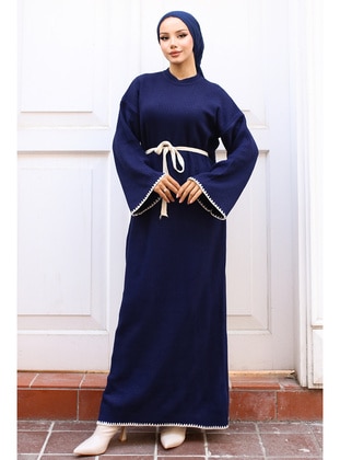 Navy Blue - Knit Dresses - Benguen