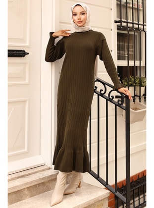 Khaki - Knit Dresses - Benguen