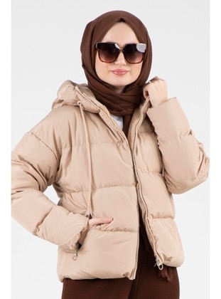 Beige - Puffer Jackets - Sevitli