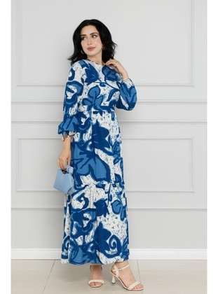 Blue - Modest Dress - Sevitli