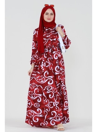 Red - Modest Dress - Sevitli