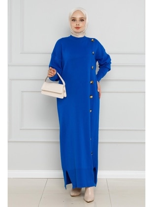 Saxe Blue - Knit Dresses - Sevitli