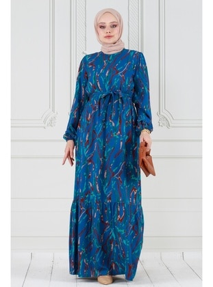 Blue - Modest Dress - Sevitli