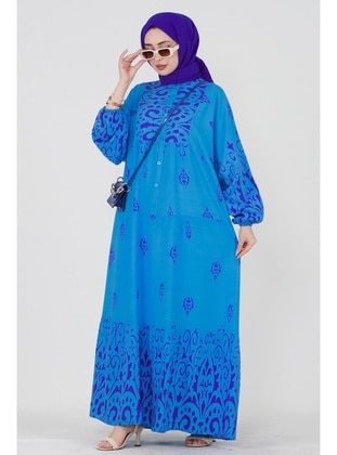 Blue - Modest Dress - Sevitli