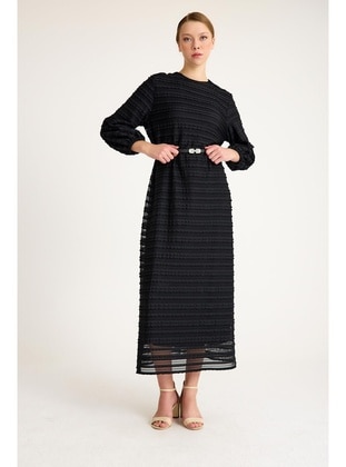 Black - Modest Dress - Olcay