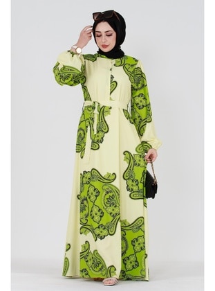 Green - Modest Dress - Sevitli