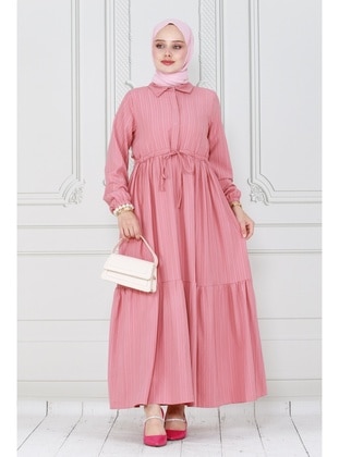 Salmon - Modest Dress - Sevitli