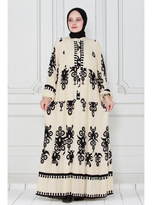 Cream - Modest Dress - Sevitli