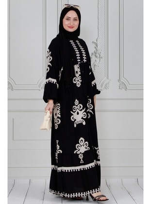 Black - Modest Dress - Sevitli