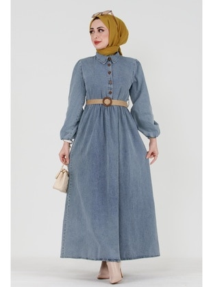 Blue - Modest Dress - Sevitli