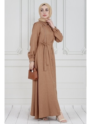 Camel - Modest Dress - Sevitli