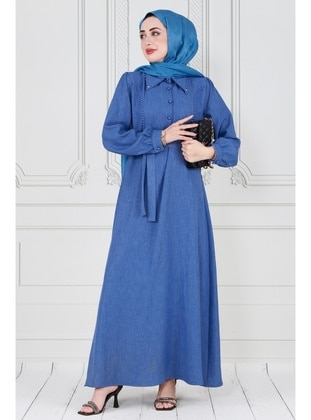 Blue - Modest Dress - Sevitli