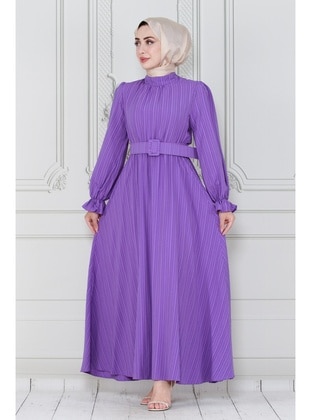 Purple - Modest Dress - Sevitli