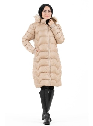 Beige - Puffer Jackets - Sevitli