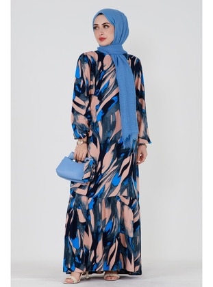 Blue - Modest Dress - Sevitli