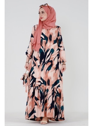 Salmon - Modest Dress - Sevitli