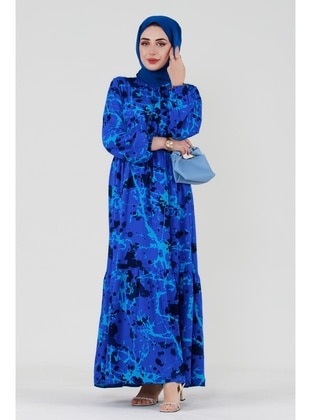 Blue - Modest Dress - Sevitli