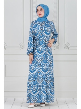 Blue - Modest Dress - Sevitli