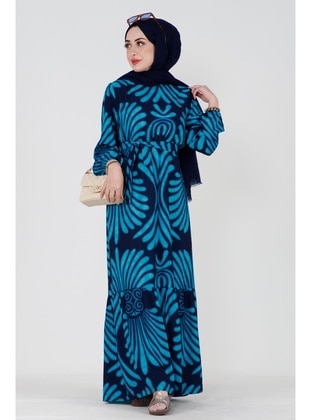 Navy Blue - Modest Dress - Sevitli