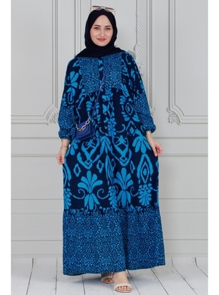 Blue - Modest Dress - Sevitli