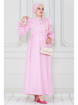 Pink - Modest Dress - Sevitli