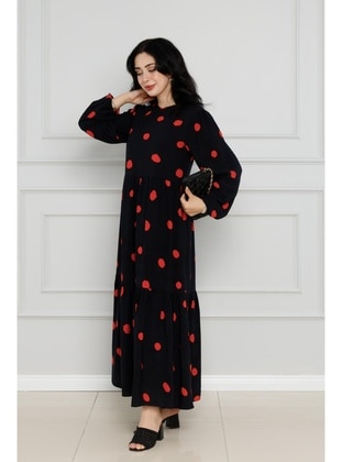 Red - Modest Dress - Sevitli