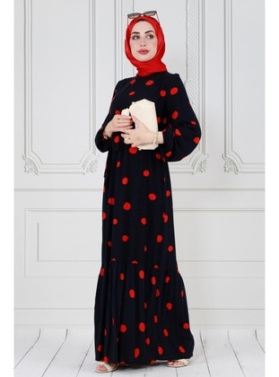 Red - Modest Dress - Sevitli