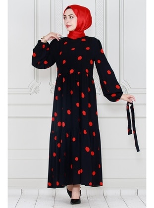 Red - Modest Dress - Sevitli