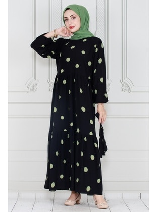 Green - Modest Dress - Sevitli