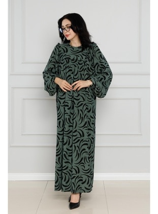 Green - Modest Dress - Sevitli